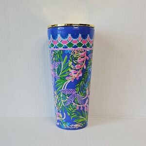 Lilly Pulitzer Plastic Tumbler With Shiny Gold Twist Top